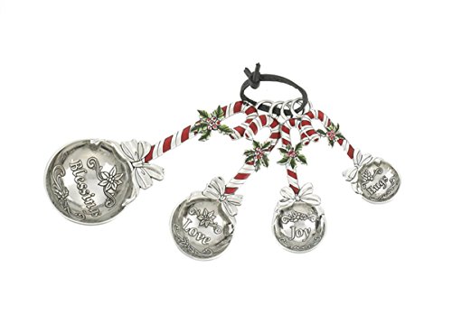 Ganz 4-Piece Holiday/Christmas Measuring Spoons Set - Candy Cane