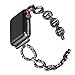 Secbolt Bling Bands Compatible Apple Watch 38mm Women Iwatch Series 1/2/3, Stainless Steel O-Link Band Strap, Black