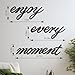 Zzbakress Metal Sign Decor Enjoy Every Moment Wall Art Happy Words Farmhouse Home Sign Fresh Hallway Decor Black Metal for Living Room Kitchen Bathroom (Black)