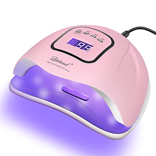 Liteland UV Gel Nail Lamp,150W UV Nail Dryer LED Light for Gel Polish-4 Timers Professional Nail Art Accessories,Curing Toe Nails 45pcs