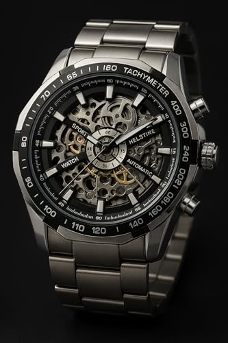 Image of Watches for Men Automatic Watch Mechanical Wrist Watches Skeleton Analog Stainless Steel Business 30 Meter Waterproof Luminous Men Watch 2026