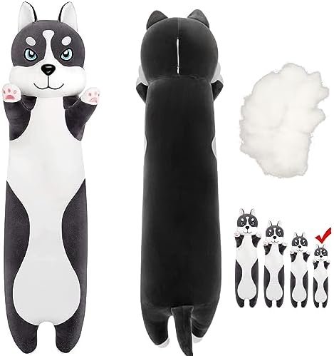 Mikytoper Cute Cat Plush Pillow - Long Cat Plush Stuffed Animals Pillow Soft Cat Pillow Plush for Kids Adult, Kawaii Gift for Birthday Christmas Children's Day (grey, 50cm)