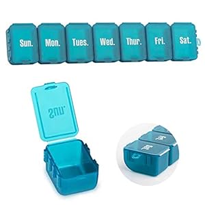 CVOZO Medicijndoos 7 Dagen, Pillendoosje 7 Dagen, Afneembare Medicijndoos, Pillendoosje met 7 Vakken, Handige en…