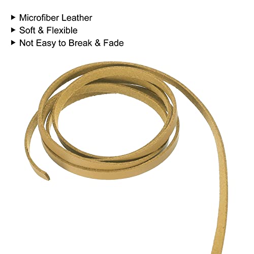 Uxcell Leather Cord, 49.21 Yards 5Mm Flat Suede String For Purse Handbag Shoelace Diy Crafts Bracelet Making, Gold Tone 1 Roll #TOP3