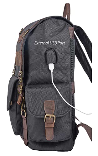 Harley-Davidson Travel Backpack, Ponderosa Ballistic & Leather USB Bag - Black4