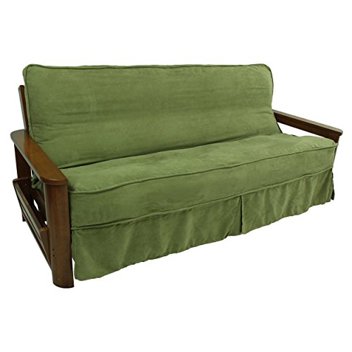 Blazing Needles Solid Microsuede Double Corded 8" to 9" Futon Slipcover, Full, Sage Green