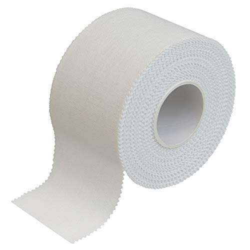 BB Sport Cinta Adhesiva Deportiva 3.8cm x 10m Sport Tape Blanco 1/6 / 24 Rollos Borde Serrado 100% Algodón Inelástica Balonmano Fútbol Voleibol Escalada, Cantidad:1 Rollo