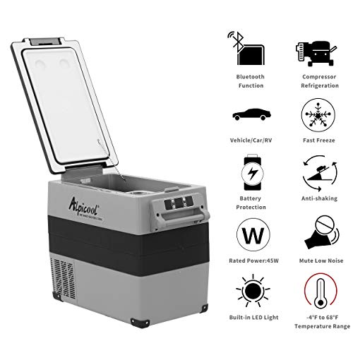 Alpicool CF55 Portable Refrigerator Freezer 58 Quart(55 Liter) Vehicle, Car, Truck, RV, Boat, Mini fridge freezer for Driving, Travel, Fishing, Outdoor use -12/24V DC