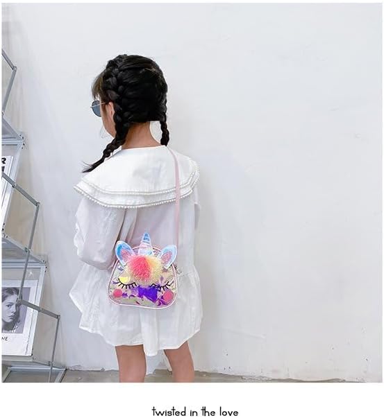 Kids Crossbody Bag Girls Crossbody Bag, Small TPU Unicorn Bag Unicorn Purses for Girls, Little Girls Purse Toddler Purse (Purple) - Image 3
