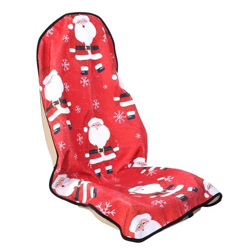 Image of Car Seat Cover Protector Front Seats,for Gym Workout,Running,Swimming,Beach and Hiking,Waterproof Sweat Towel Bucket Seat Covers for Cars SUV Trucks (Santa Claus, 1Pcs)