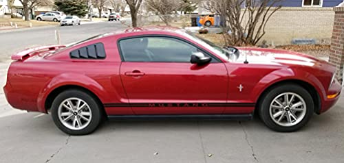 Decal Mods Rocker Panel Door Side Replacement Decal Stripes For Ford Mustang Black (Gloss) - Rb - Cb #TOP4
