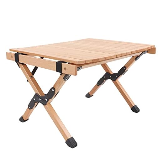 Mesa de Camping Plegable, Mesa de Picnic Plegable Mesa de Playa Portátil con Bolsa de Transporte, Mesa de Campamento de Madera Mesa de Camping Plegable con Mesa Plegable para Picnic con Mochilero Al a