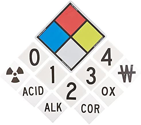 SmartSign NFPA Adhesive Label Kit (Placard, Digits & Symbols) | 8.5" Tall (Tip-to-Tip) Diamond Laminated Vinyl