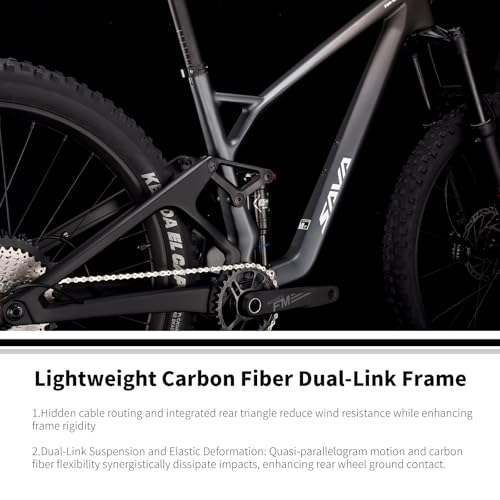 SAVADECK Carbon Fiber Soft Tail Mountain Bike All Terrain