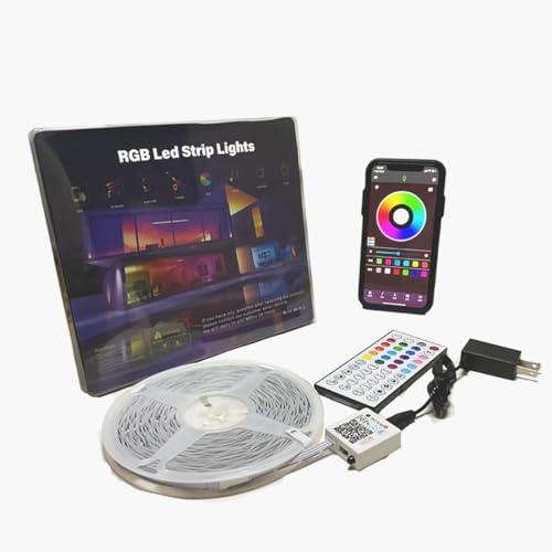 Image of 50ft Led Strips Lights,Rgb Led Lights with Smart App and Remote Control, Led Light Strip for Bedroom,Music Sync Color Changing Bluetooth Led Light Strip ,Indoor Light for Room, Kitchen And Party