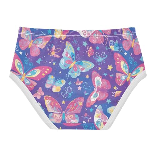Wusikd Cartoon Butterflies Girls' Underwear Cotton Sparkling Stars Girls Briefs Soft Toddler Underwear 2T2