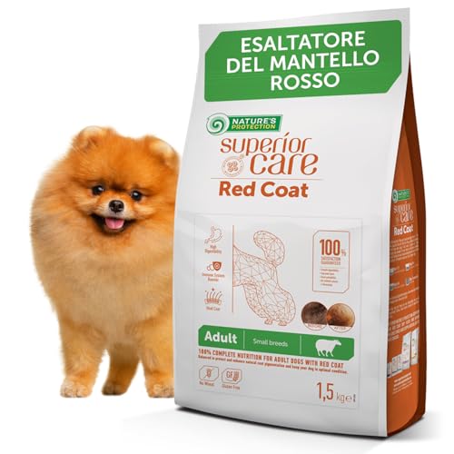 Nature's Protection Superior Care Crocchette Cani ad Alto Contenuto Proteico con Agnello – Cibo per Cani Adulti dal Pelo Fulvo - Con Omega 3 e 6 - Taglie Piccole (1,5 kg)