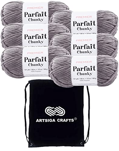 Hilo Parfait Chunky Seal de poliéster grueso para tejer amigurumis y mantas en pack de 6 2