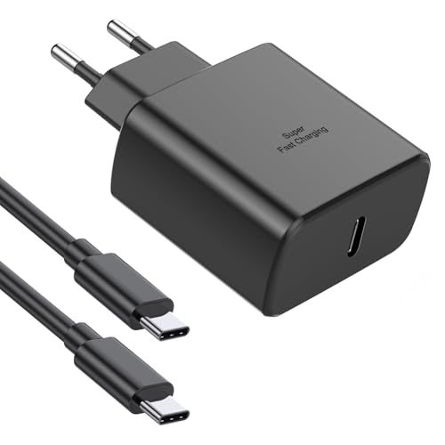 45W Cargador USB C Carga Rápida para Samsung Galaxy S24 Ultra/S24+/S23/S22/S21/S20 FE/Note/A25/A55 5G, Ultra Rápido Tipo C Enchufe USB C Móvil Adaptador Corriente