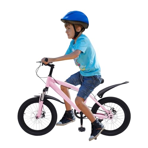 PINYELIN Bicicleta de 18 pulgadas para niños, niños bicicleta niño niña bicicleta niños, altura ajustable niños bicicleta