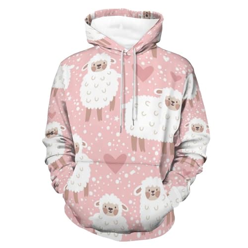 Sweat à capuche agneau dessin animé, le pull unisexe qui apporte de la douceur