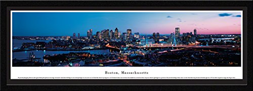 Blakeway Worldwide Panoramas Boston, Massachusetts At Twilight-Blakeway Panoramas Skyline Posters, Select Frame With Single Mat #TOP17
