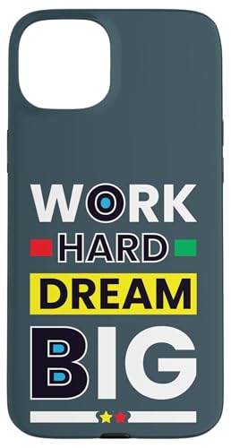 Work Hard Dream Big Minimalist ���`�x�[�V�����A�b�v �X�}�z�P�[�X iPhone 15 Plus �p