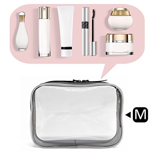 Clear Toiletry Makeup Bags, Pvc Plastic Travel Cosmetic Bag With Zipper (Mini Size, 2 Pack) #TOP3