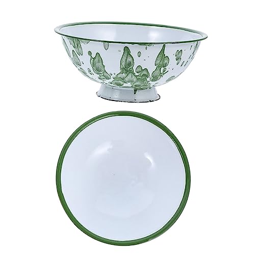 PHENOFICE 2 Piezas Tazón De Esmalte Cuenco De Porcelana Cuencos De Esmalte Vintage Tazón Para Mezclar Esmaltado Tazón De Fuente De La Vendimia Cuenco Irrompible Contenedores De Frutas