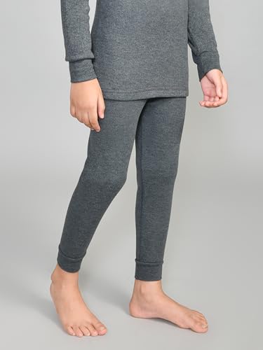 ONN Solid Black Melange Premium Thermal Lowers/Bottoms for Kids Boys (5-6Y) - Image 3 thumbnail