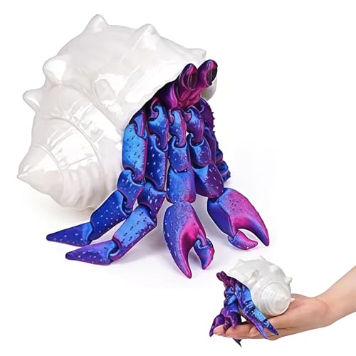 Mrltau 3D Printed Animals Hermit Crab Fidget, Full Articulated Fl...