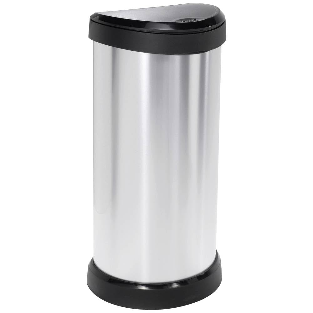 Curver - Cubo de basura Touch 40L, acabado color acero