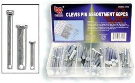 Heavy-Duty Clevis Pin Assortment - 60 Quality Pins