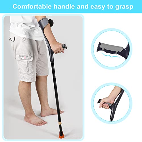 Antdvao- Folding Crutch (x1 Unit)- Forearm Crutch, Crutch for Adults, Crutch for Walking, Foldable Crutch, Crutch for Women and Men- Crutch Adjustable One
