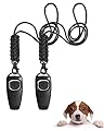 TODREMOU Dog Whistle For Recall Training-Non-Silent Stop Barking Non-Ultrasonic-Dog Clicker Dog Training-Kit UK Lanyard Black