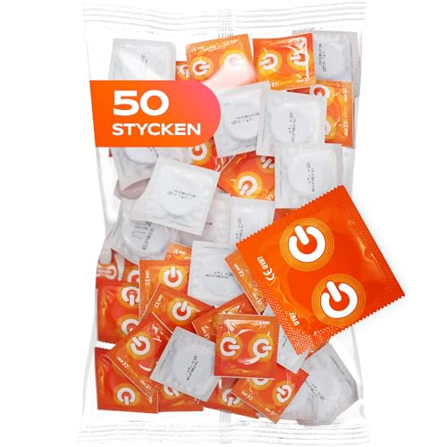 50-pack med ON) Stimulation-kondomer, knottriga, för ökad känsla, rosafärgade, naturligt gummilatex