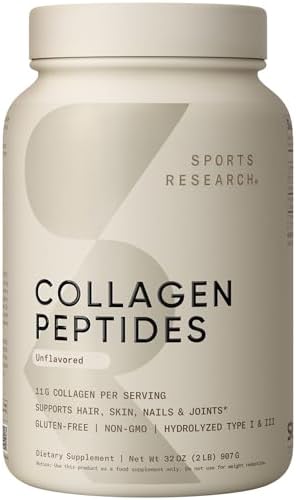 Sports Research® Collagen Peptides Protein Powder, 2lb (Unflavore...