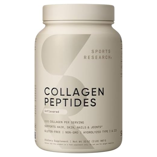 Sports Research Collagen Peptides - Hydrolyzed Type 1 & 3 Collagen Powder Protein Supplement for Healthy Skin, Nails, & Joints - Easy Mixing Vital Nutrients & Proteins, Collagen for Women & Men