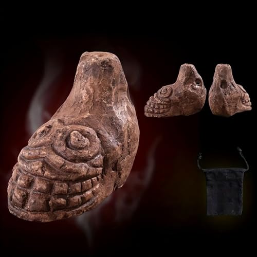 Aztec Death Whistle, Up To125+ Decibels Loud Real Screaming Aztec Death Whistle Loudest Authentic Human Authentic Human Ehecachichtli Sounding Screams War Whistle (Light Gray)