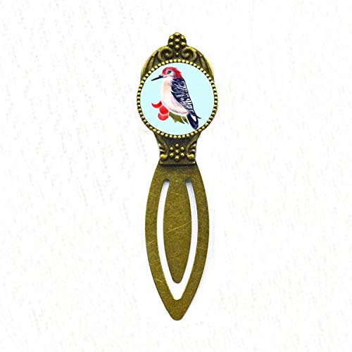 Marque-page rétro oiseau liseur vintage en métal patiné