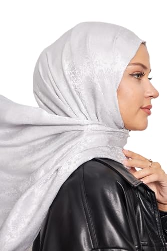 Hijab Scarf for Women – Long & Soft Hijab, Shawl, Head Scarf, Gi Shine Jacquard Shawl – 29.5
