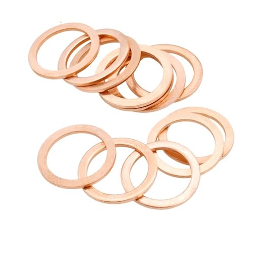 Rondelles en cuivre M12x18x1.5 solide pour bouchon de carter d'huile de moto
