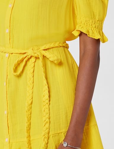 Image of Gap Women Regular Fit Tiered Mini Belted Gauze Casual Dress