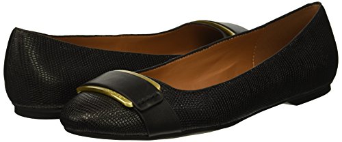 Calvin Klein Women's Oneta Ballet Flat, Black Shiny Lizard, 9 Medium Us #TOP6