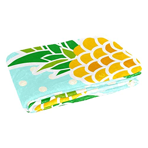 Couverture ananas bleu imprimé moderne plaid doux chaud 150x100 cm - 3