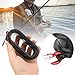 Fishing Cable Puller, Rubber Aluminum Alloy Black Red Button Bottom Hanging Fishing Cable Puller Tool Accessory