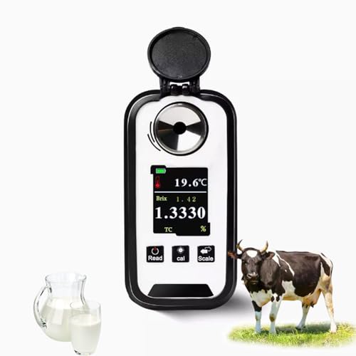 STDZQCWY Refractómetro Digital Portátil, Medidor De Concentración De Calostro para Vacas Lecheras, Medidor De Contenido Proteico, para Análisis Nutricional del Ganado