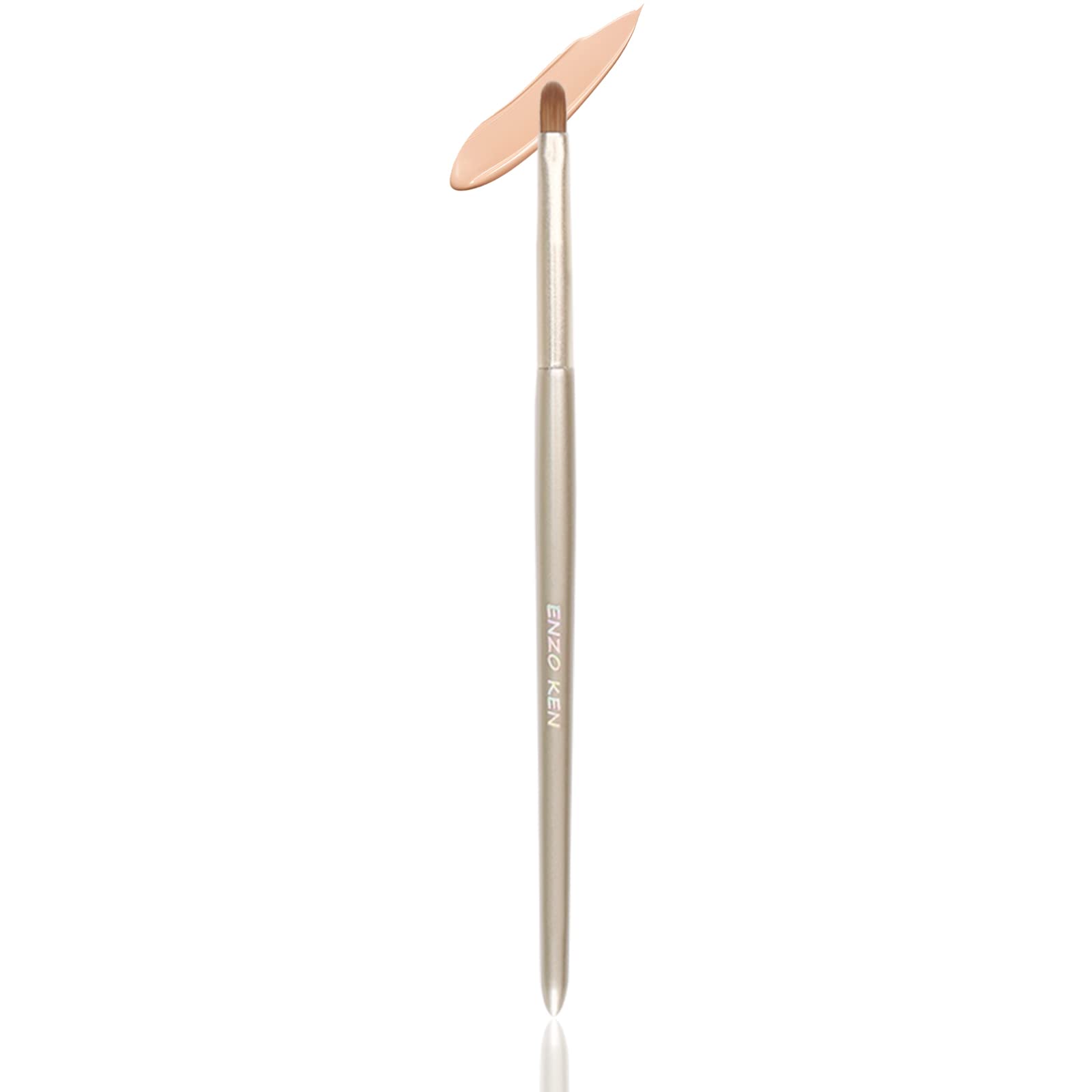 ENZO KEN Goldener Lippen Pinsel, Mini Flacher Concealer Pinsel Unter den Augen, für Lippenstift, Flüssiger Lippenstift, Rouge, Lipgloss, Lippenpflegeserum, Dunkle Ringe, Flecken, Reife Haut. E201