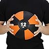F2C 12 lbs Medicine Ball Workout Med Ball for Core Strength, Balance, Coordination Exercise Non-Slip Rubber Shell Textured Surface ...