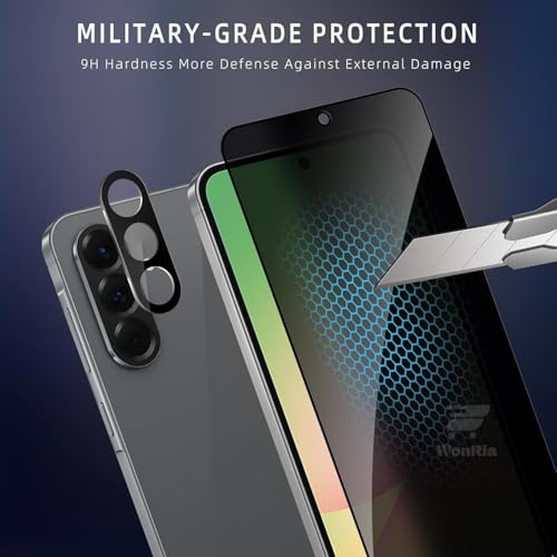 Image of WonRia 2+2 Pack - Privacy Tempered Guard for Samsung A37 | Samsung A57 5G with Camera Lens Protector Screen Guard Protector | Anti-Spy | Case Friendly - Installation Kit